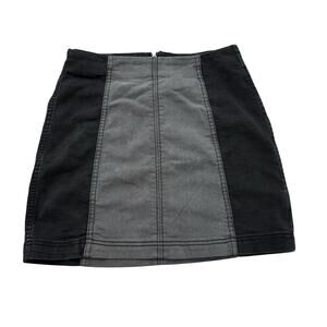 Free People gray & black denim Modern Femme mini skirt size 6